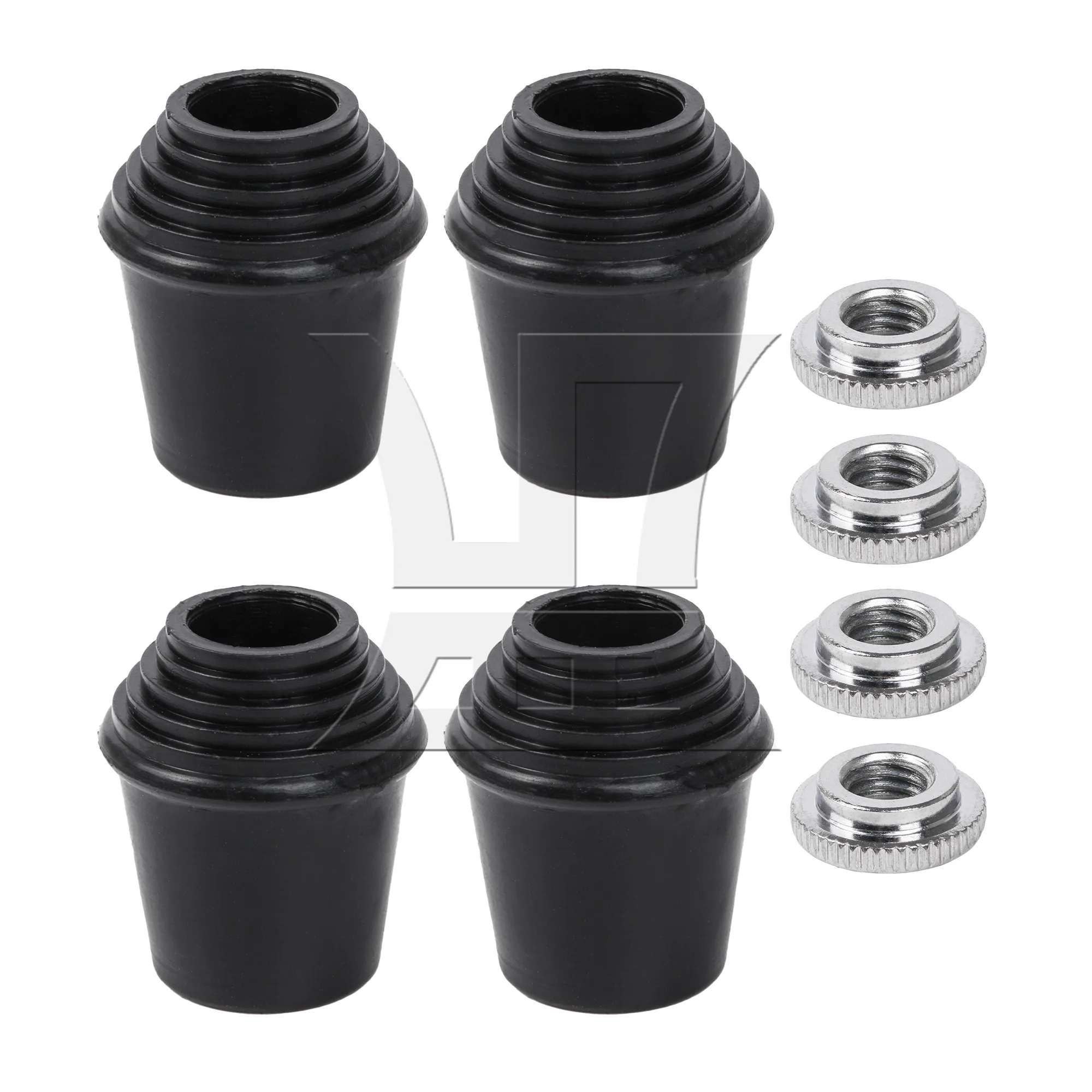 

YIBUY 4 Pieces Rubber Leg Tips for Bass Drum Black Pad Fittings Anti-Slip with Washer