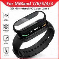 2in1 Case Screen Protector for Xiaomi Mi Band 7 6 5 4 3 Case+Film Full Coverage Protective Cover for Miband 6 7 band 5 4 3 NFC