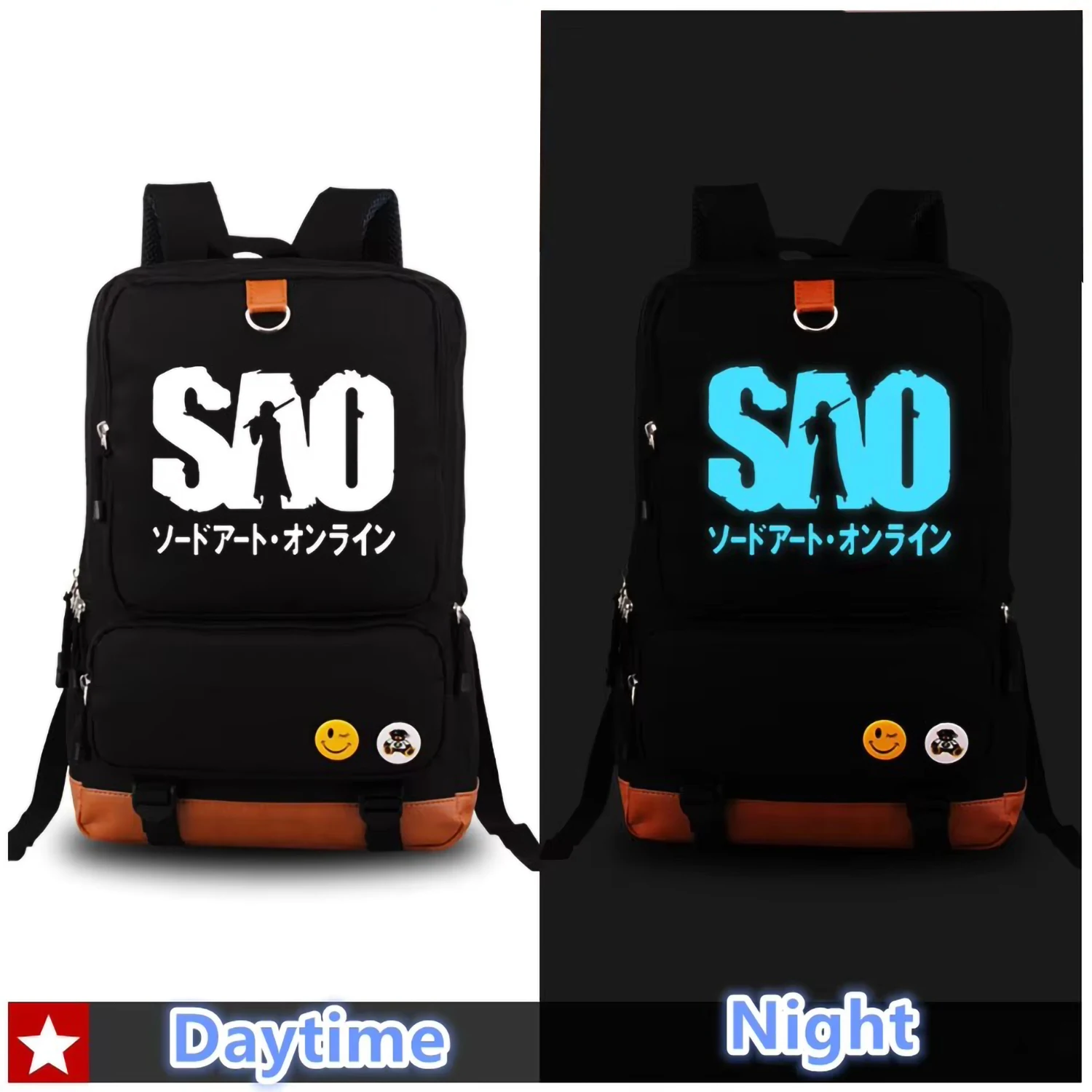Oxford School Bags Anime Bookbag Sword Art Online SAO Kirito Luminous Printing Mochila Backpack for Teenagers Laptop Bagpack