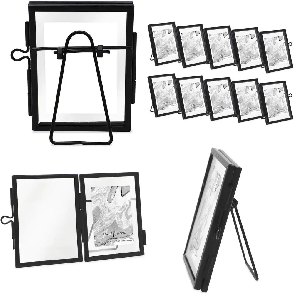 

Вертикальная фоторамка 2x3 из черного металла и стекла с застежкой-медальоном для вертикальных фотографий и памятных вещей