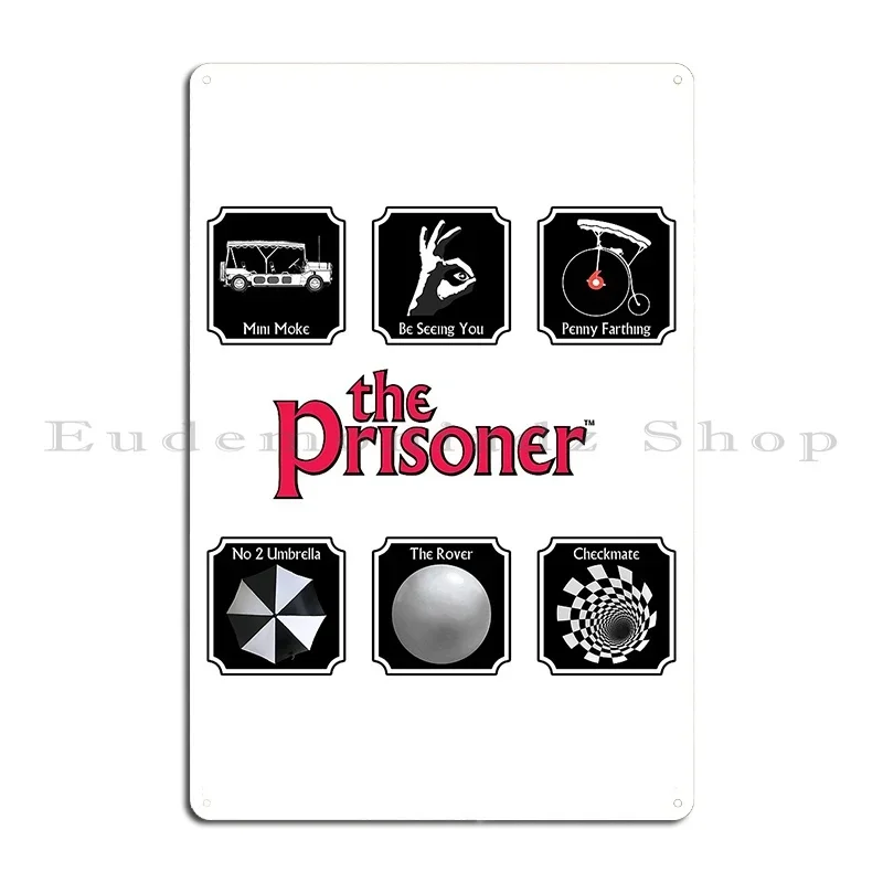 The Prisoner Sticker Pack Metal Sign Vintage Designer Garage Personalized Living Room Tin Sign Poster