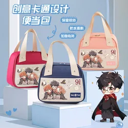 Harries Potter Lunch Bag Kawaii Anime Character Hermione Ron Handbag Large Capacity Thermal Bag Travel Outdoor Products Gifts