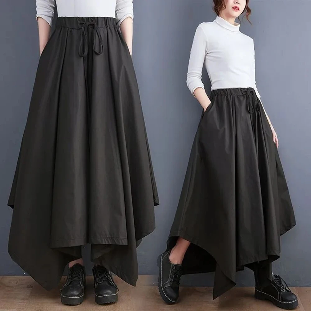 

Мужские брюки-юбка XS-5XL, весенняя новинка, однотонные, в американском ретро-стиле, модные, уличные, свободные, повседневные, простые мужские брюки