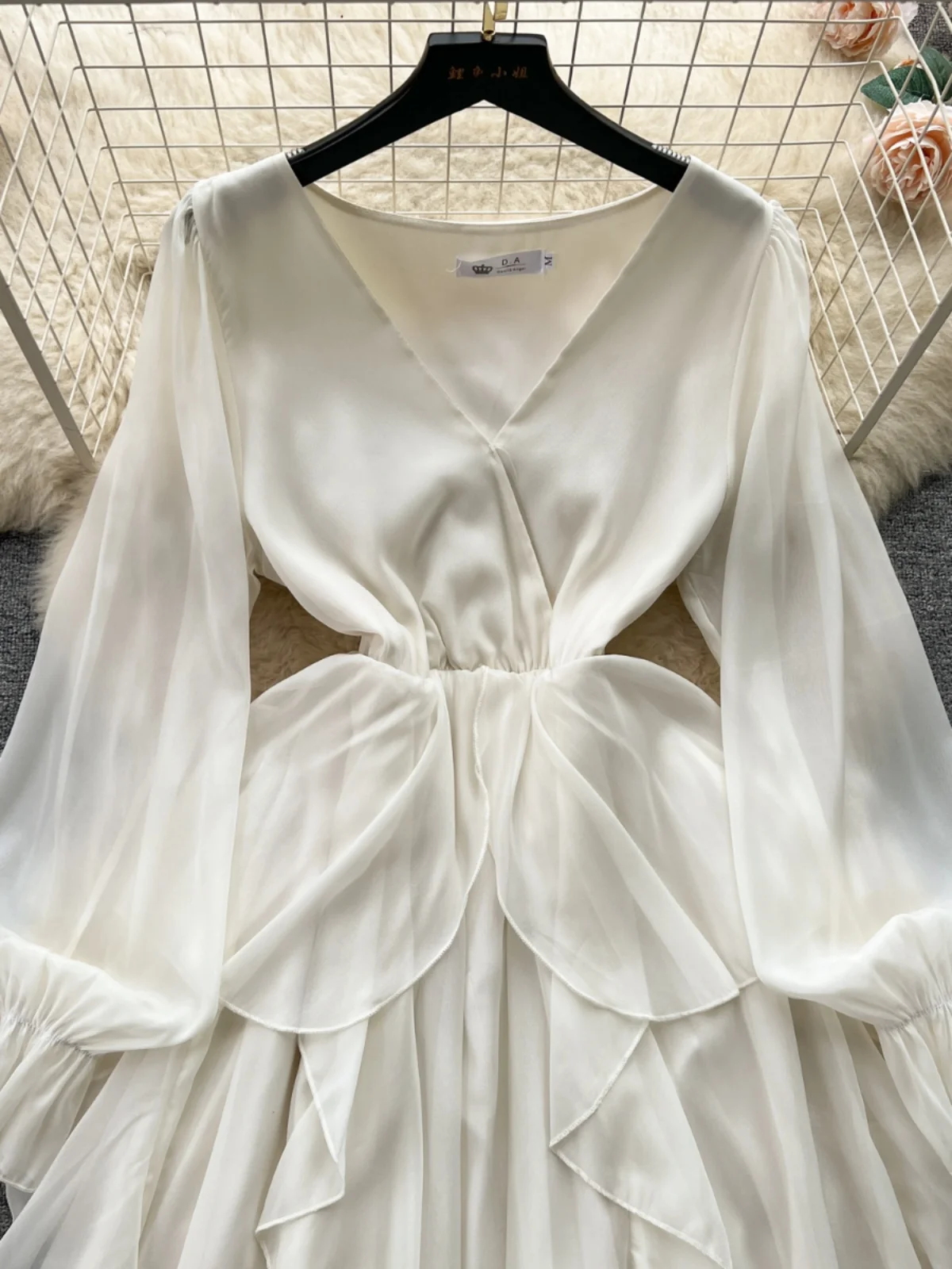 Ele V-Ne Falda de gasa de longitud media Dr Gentle Wind Sle para mujer diseño adelgazante primavera nueva llegada Faionable