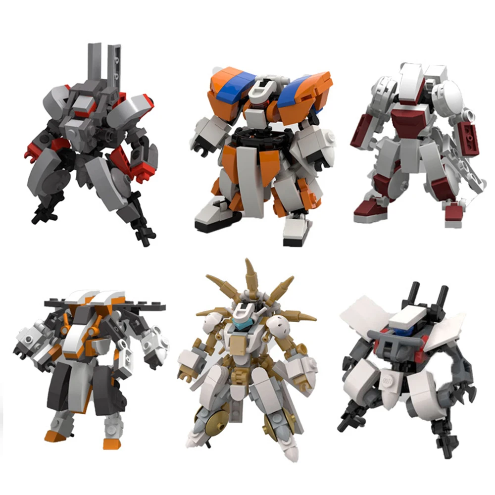 

MOC Anime Action Figures Small Mecha Assembled Robot Puzzle Creative Octopus Gold Exoskeleton DIY Toys for Kids Birthday Gifts