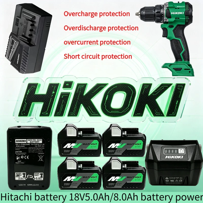 5Ah 8Ah Hitachi 18V Battery,lightweight Design,reducing The Load When Holding,fit BSL36A18 BSL36B18,for Hitachi Cordless Drill