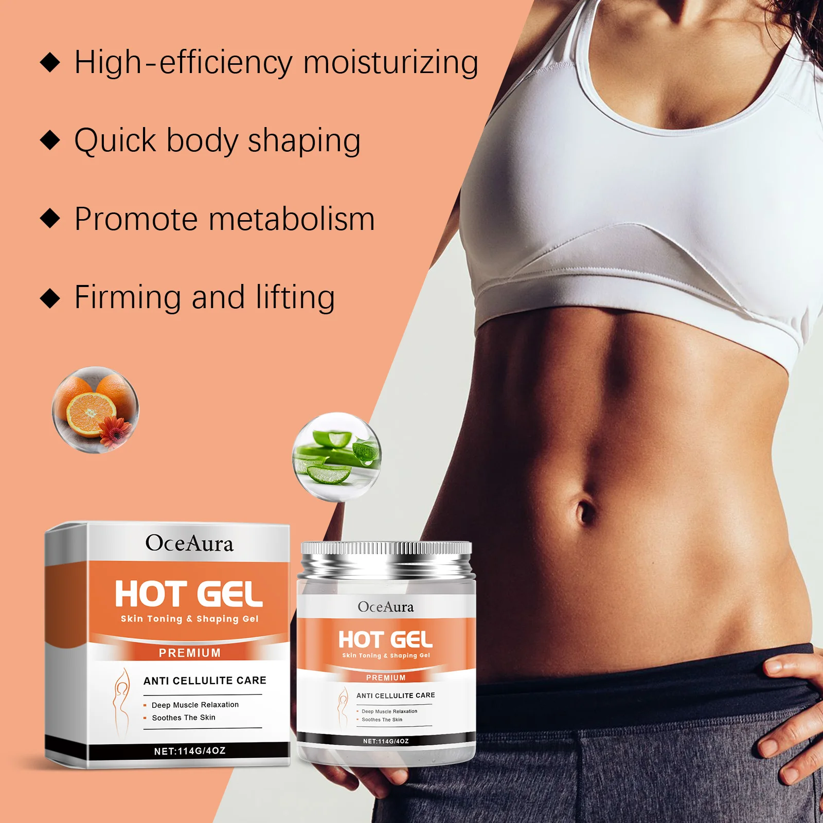Hot Body Slimming Cream Anti Cellulite Fat Burner Tightens Belly Anti Sagging Sweating Enhancer  Abdominal Muscle Shaping Cream view 5