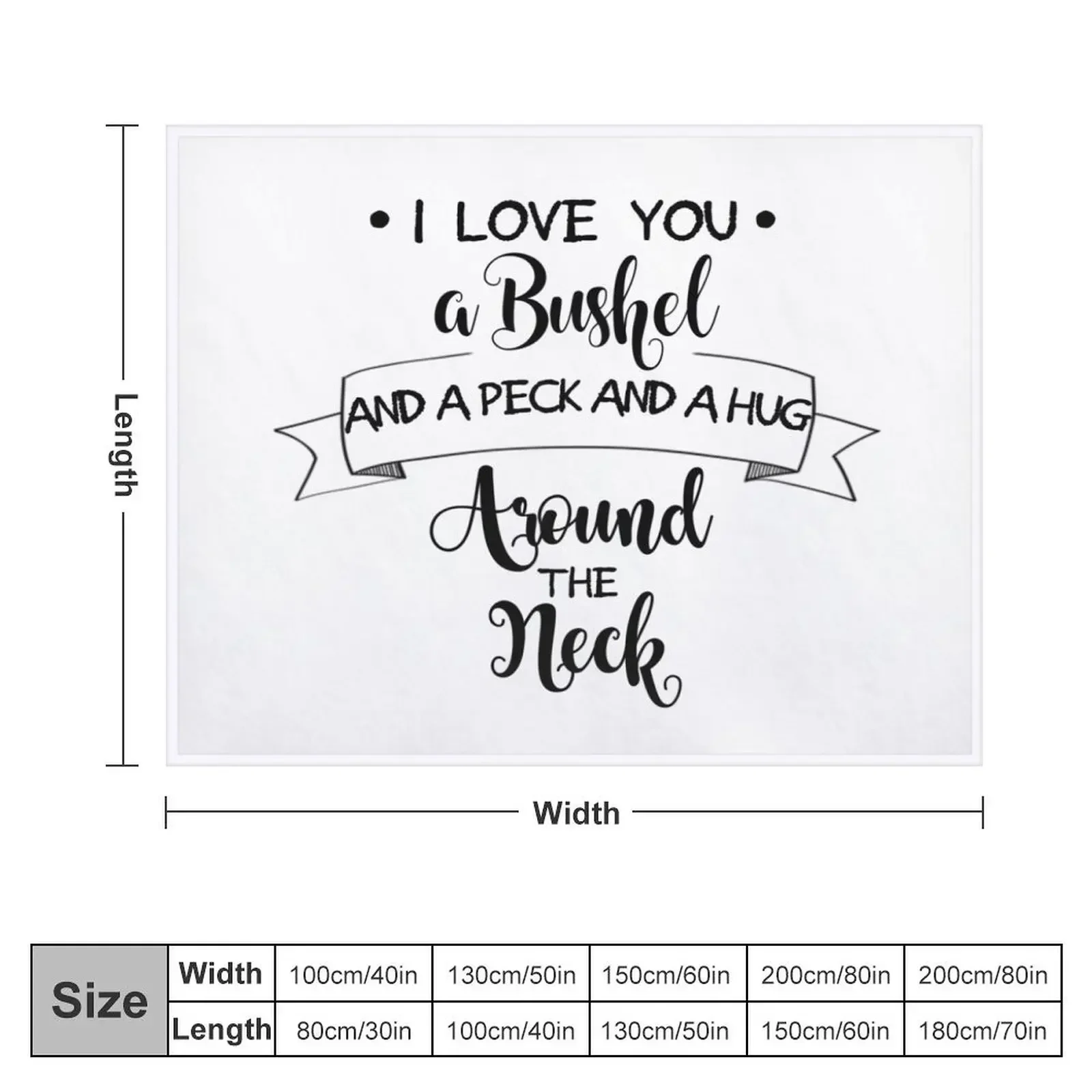 I Love You A Bushel And a Peck... Throw Blanket Baby Loose Blankets