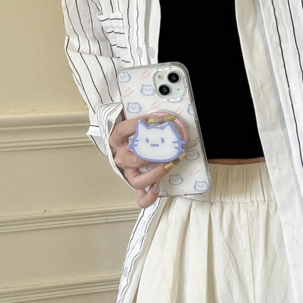 

Милый мультяшный котенок для Magsafe Griptok, держатель для телефона, кольцо на палец, подставка для iPhone 16, Samsung Girl, кронштейн