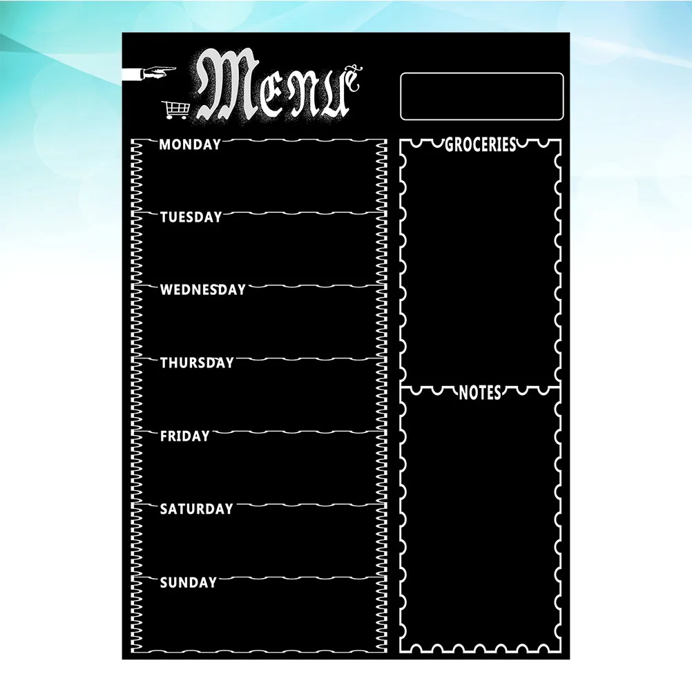 

1Pcs Magnetic Refrigerator Weekly Planner Black Dry Erase Sticker Whiteboard 9 Compartments Time Organizer Weekly Planner