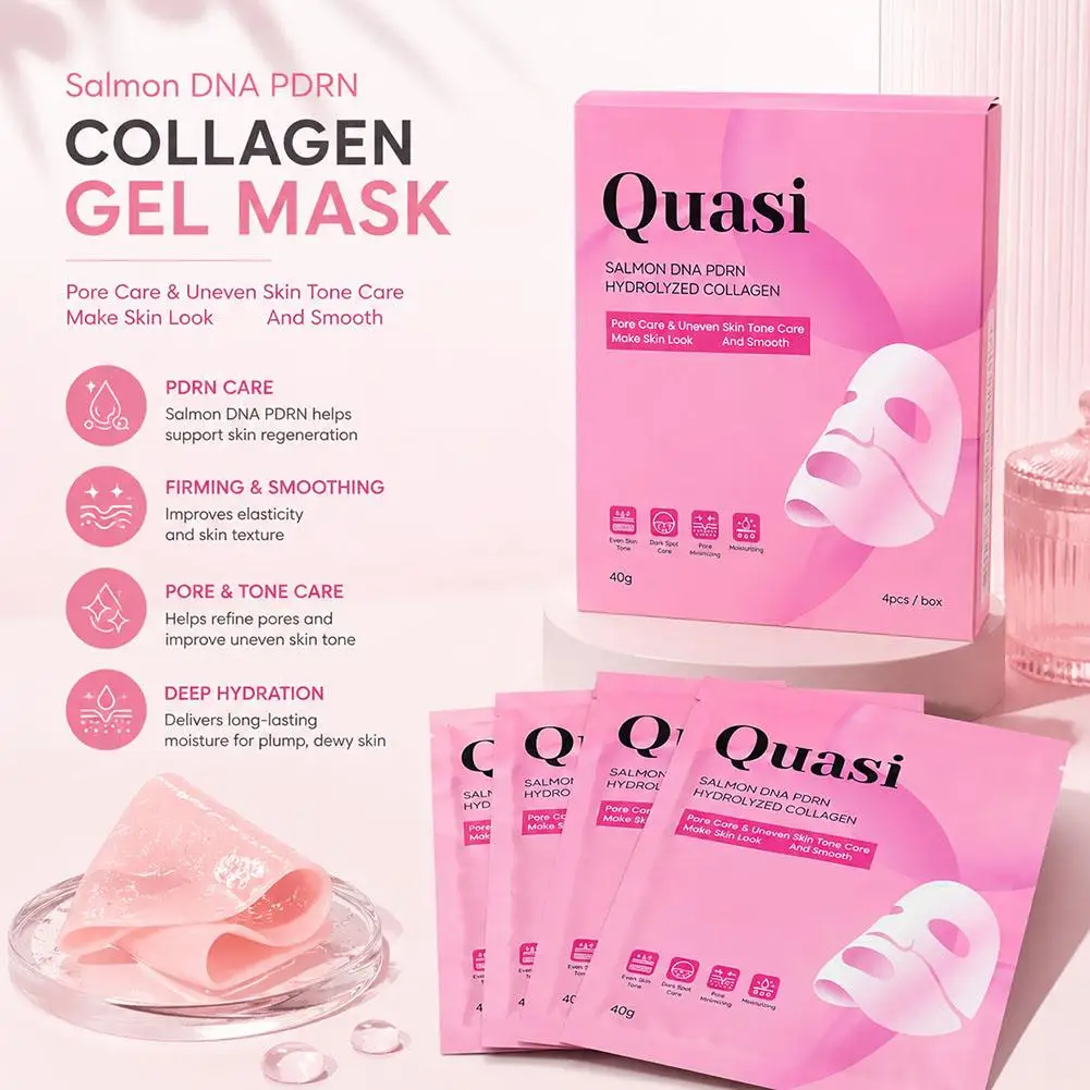 Salmon DNA PDRN Hydrolyzed Collagen Facial Mask - Deep Firming Reduce Fine Lines Pore Minimizing & Tone Evening