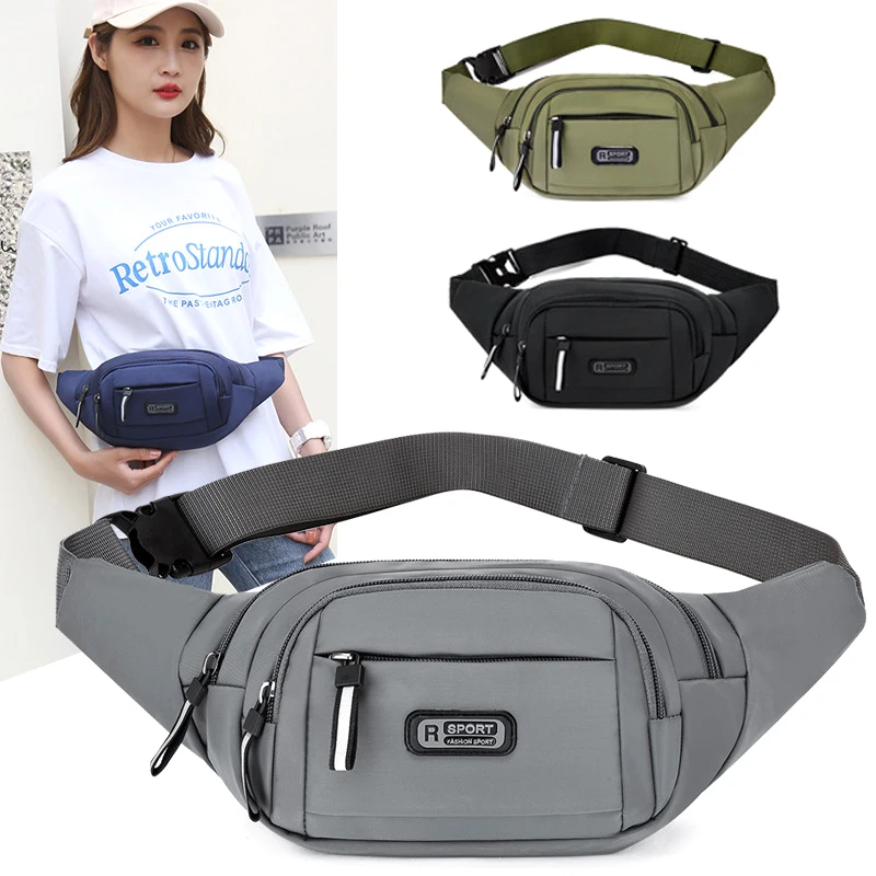 Fashion Large-capacity Men Waist Bag Casual Nylon Running Anti-theft Chest Bag Outdoor Travel Waterproof Sports Mobile Phone Bag