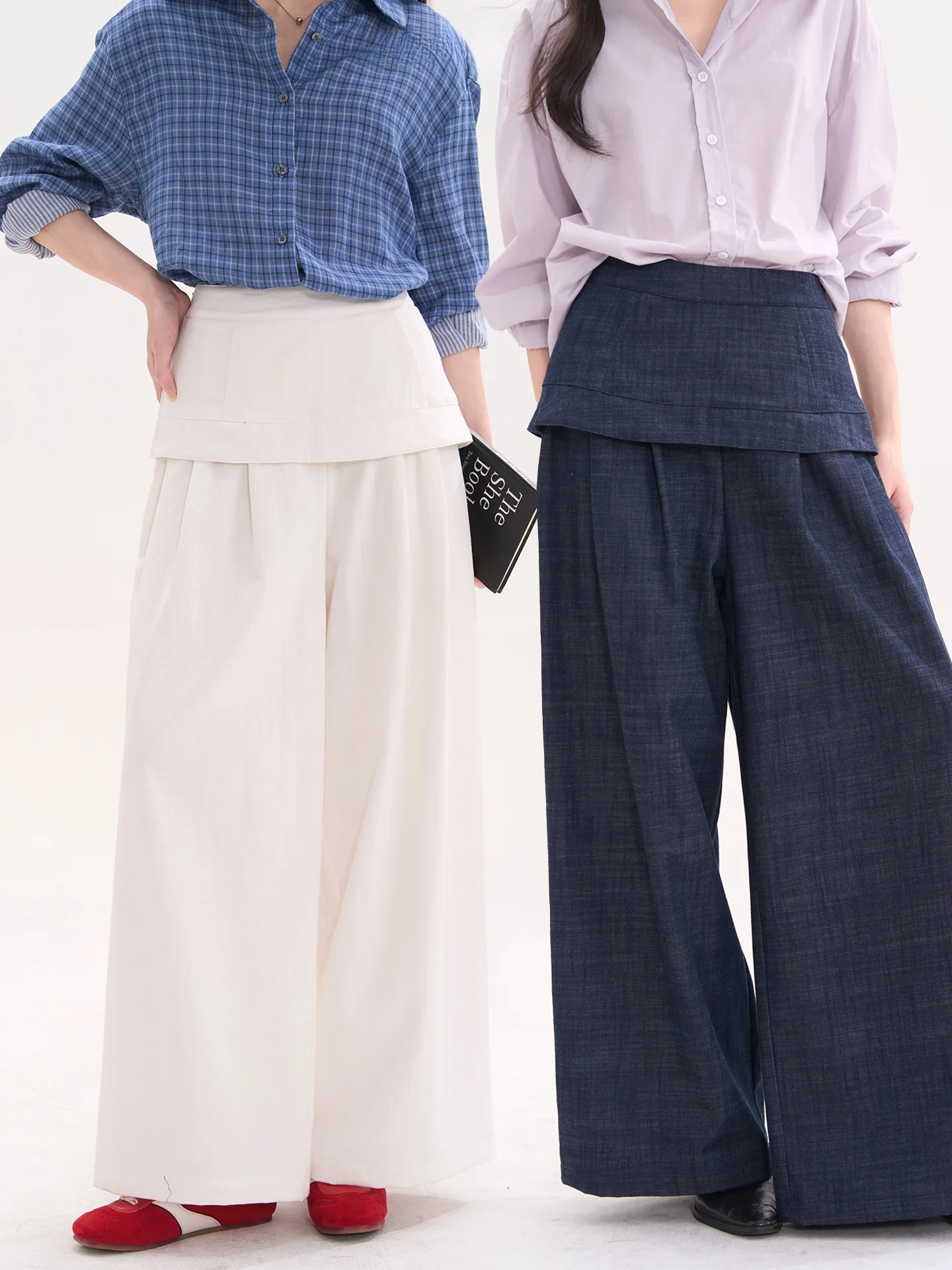 

Стильные корейские женские свободные брюки с широкими штанинами, прямого кроя, для ранней весны, с принтом «Цветочное поле»