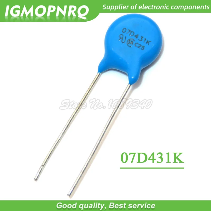 50pcs varistor 07D431K 430K piezoresistor 7D431K 07D431 IGMOPNRQ