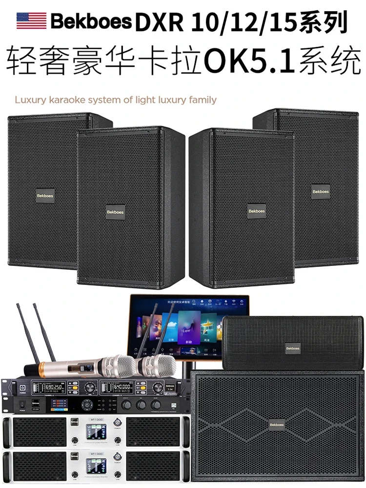 Bekboes speaker lengkap KTV, sistem audio suara profesional karaoke rumah 10 "12" 15"