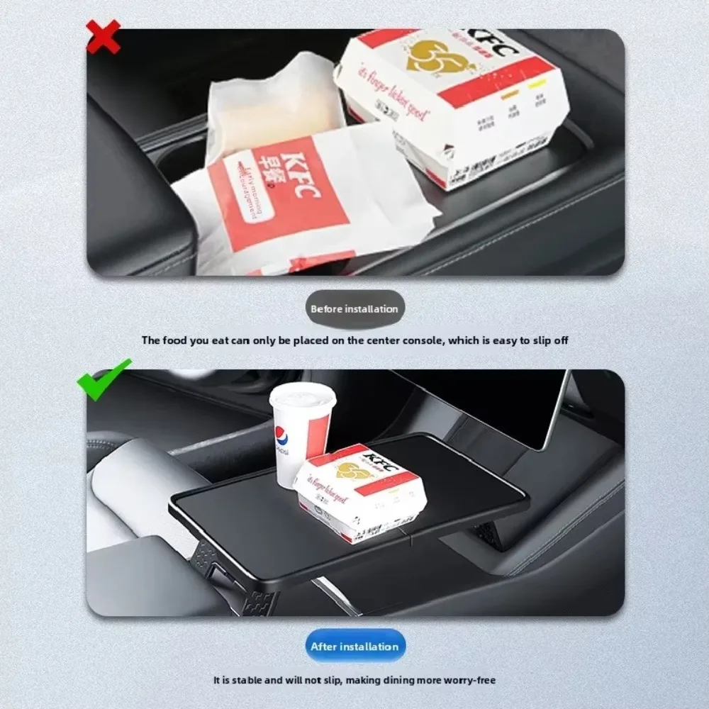 Refreshed Model Y 3 YL  Foldable Car Desk Central Control Tray Table Adjustable Storage Organizer for Vehicle Interior