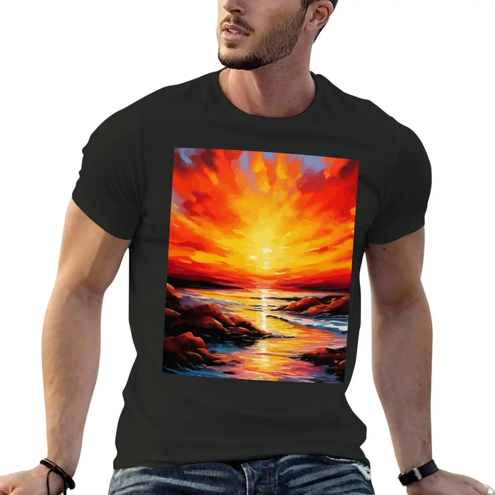 

Magic sunset T-Shirt vintage graphic tee blacks mens clothing