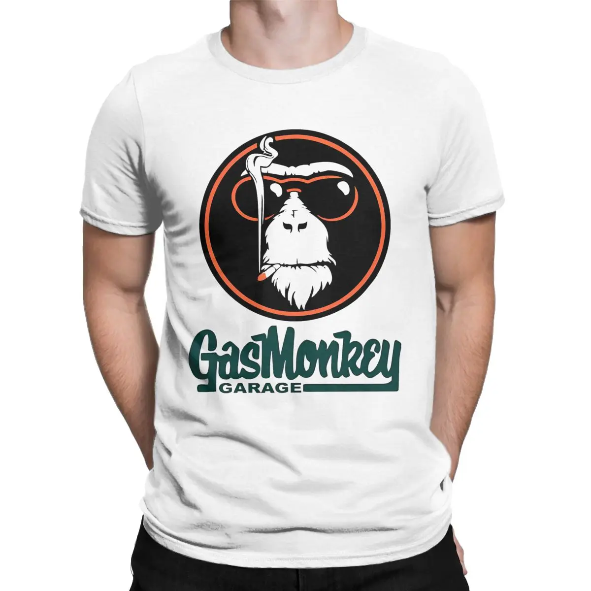 Gas Funny Monkeys Garages T-Shirts for Men Gorilla Vintage 100% Cotton Tees Crew Neck Short Sleeve T Shirt Gift Idea merch