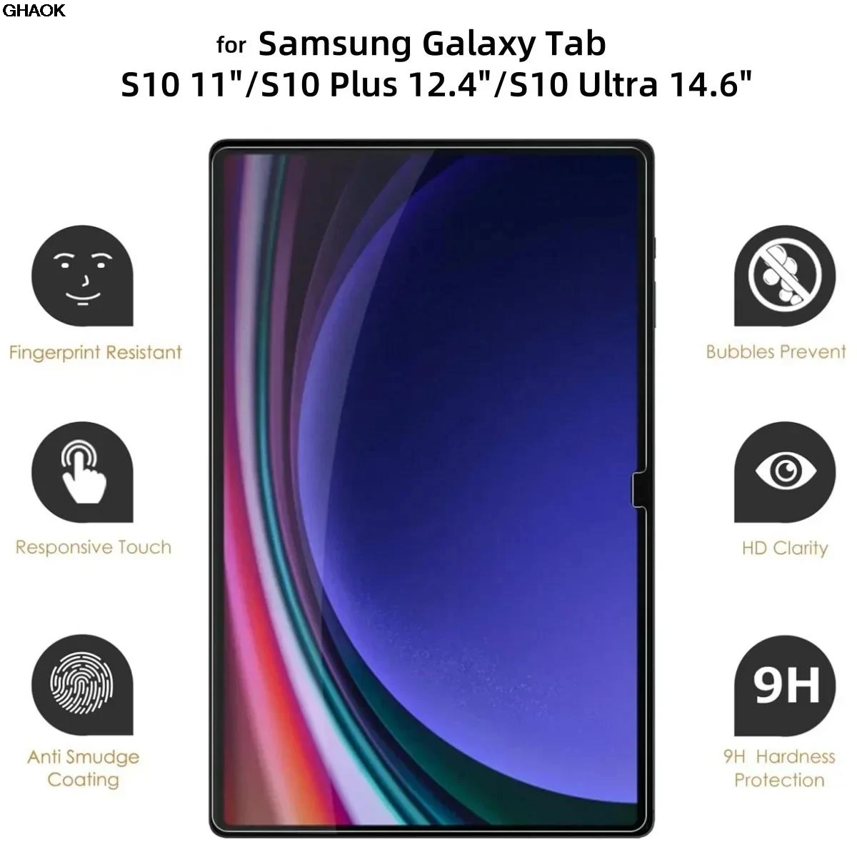 2 Pack Tempered Glass Films for Samsung Galaxy Tab S11 S10 S9 Ultra FE Plus Screen Protector HD Clear Scratch Proof Screen Guard