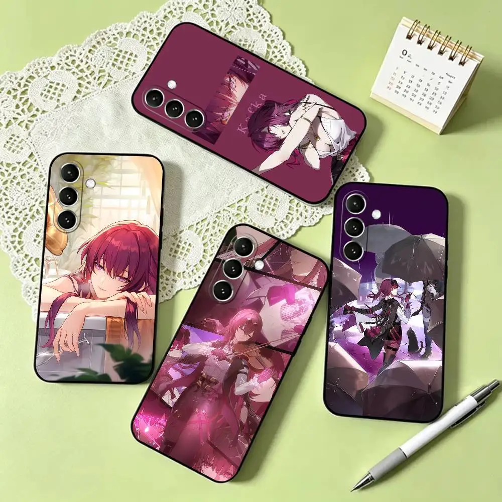 

K-Kafka Stellaron Hunters HSR Phone Case For Samsung Galaxy A73,A72,A71,A70,A53,A52,A51,Soft Silicone Black Cover