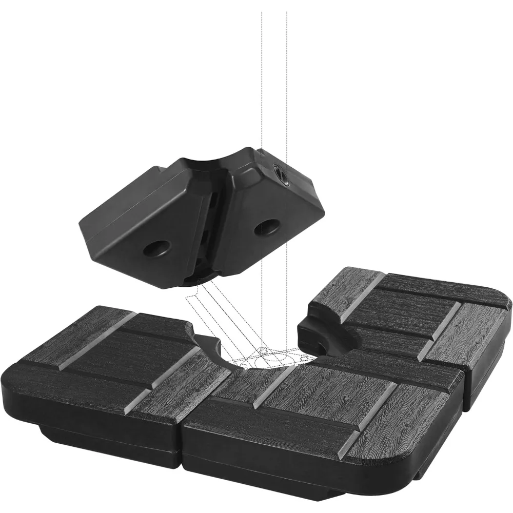 4 Stuks Patio Paraplu Basis Zwaar, 183.6lb Capaciteit Zware Cantilever Paraplu 'S Gewicht Stand Met Gemakkelijk Te Vullen Tuiten Voor Water