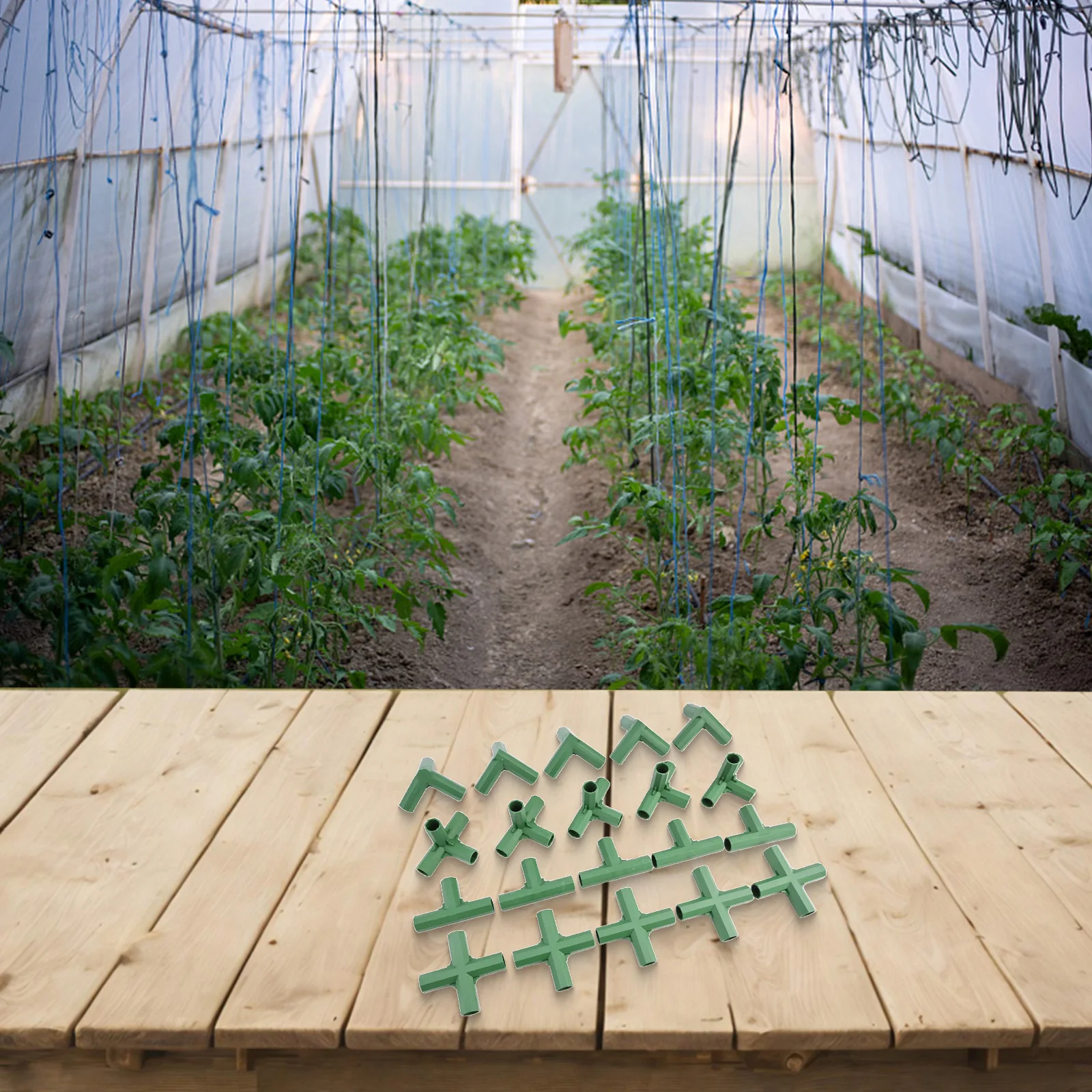 Easily Assemble Your Garden Structures with this Reliable Set of Plastic Frame Fittings Totaling Twenty Pieces