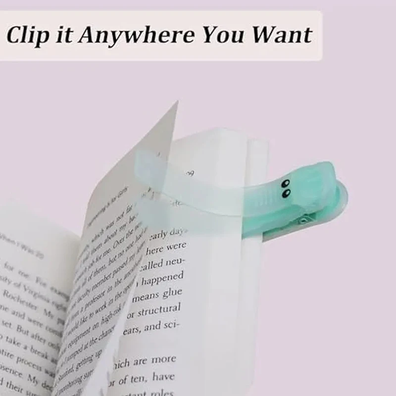 1pc Silicone Automatic Bookmarks Unique Visualized Book Markers For Reading Women Cute Alligator Clip Designs Stay In Place An