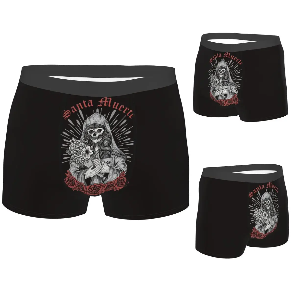 

Трусы-боксеры, шорты Santa Muerte, испанские трусы, мужское дышащее нижнее белье для Homme, мужской подарок бойфренду