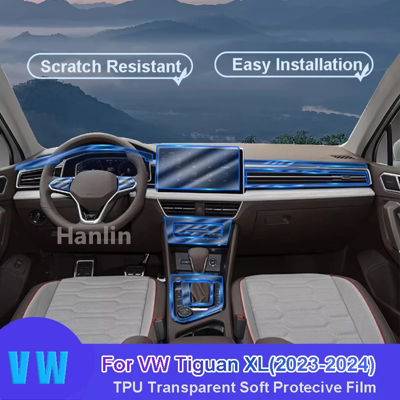 

For yw Tiguan XL (2023-2024) Car Interior Center Console Transparent TPU Protective Anti-scratch Repair Film Car Sticker