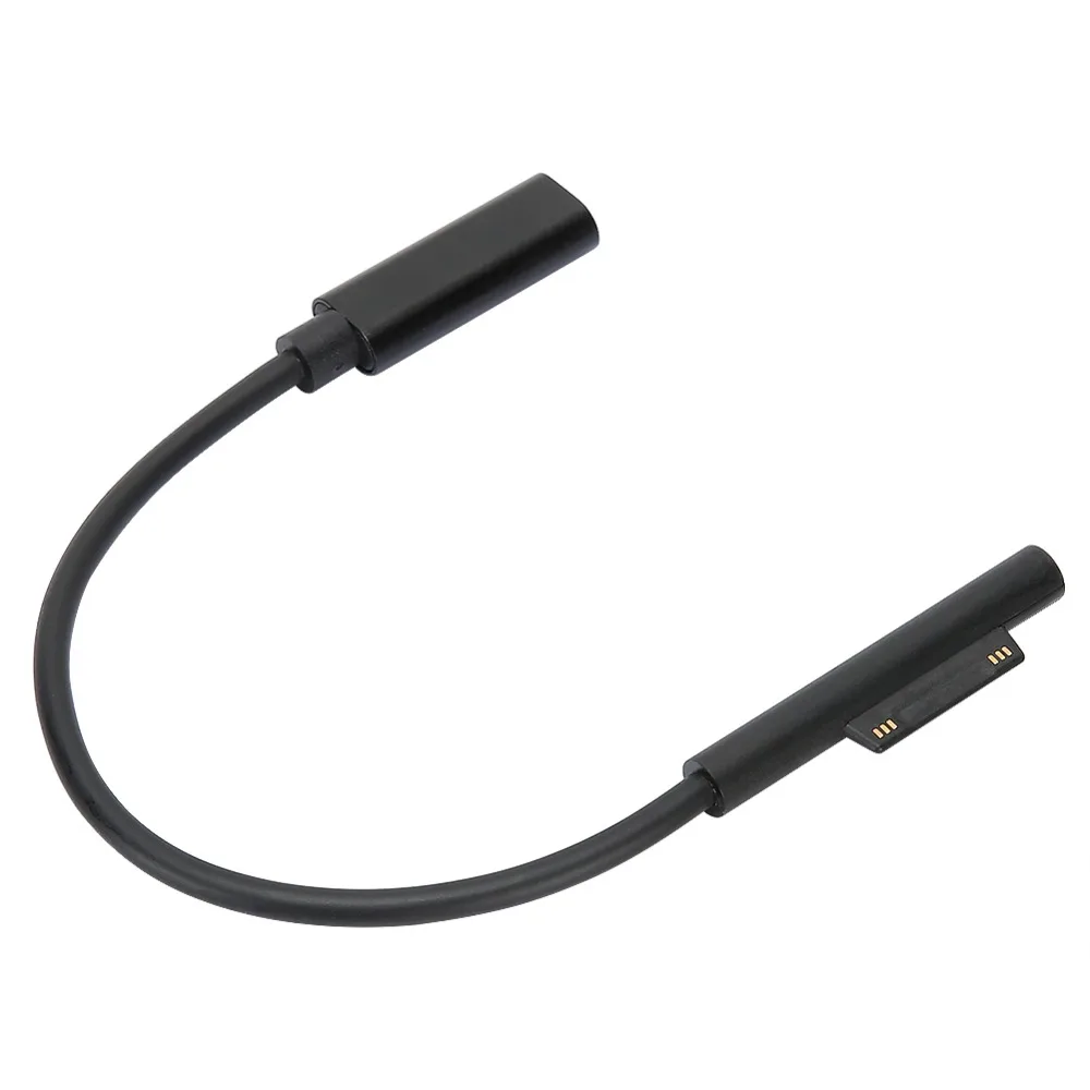 15V PC Fast Charging Cable Fast Charging 65W TypeC Female Cable Black PD Charge Cable for for Microsoft Surface Pro 3/4/5/6