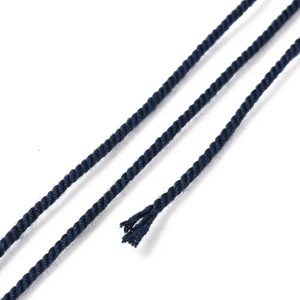 Makramee-Baumwollschnur mit Kunststoffspule für Wandbehänge, Bastelarbeiten, Geschenkverpackung, Marineblau, 1mm