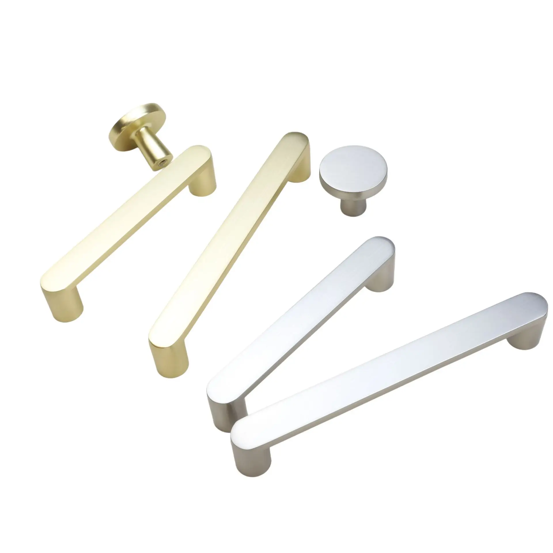 Modern Light Luxury Zinc Alloy Long Round Head Pull Handles Brushed Finish Minimalist Door Hardware for Wardrobe Cabinet Drawer