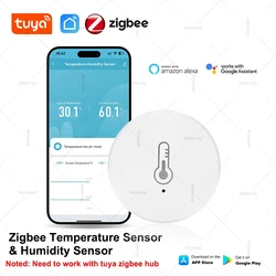 Tuya Smart Home ZigBee Temperature and Humidity Sensor Battery Included App Remote Monitoring Work with Alexa Google ZigBee2mqtt