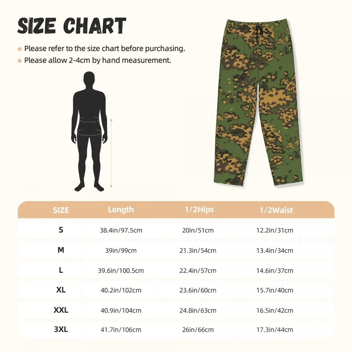 Custom Splintertarn German WW2 Camouflage Army Military Camo Women Pajama Pants Lounge Sleep Sleepwear Bottoms with Pockets view 6