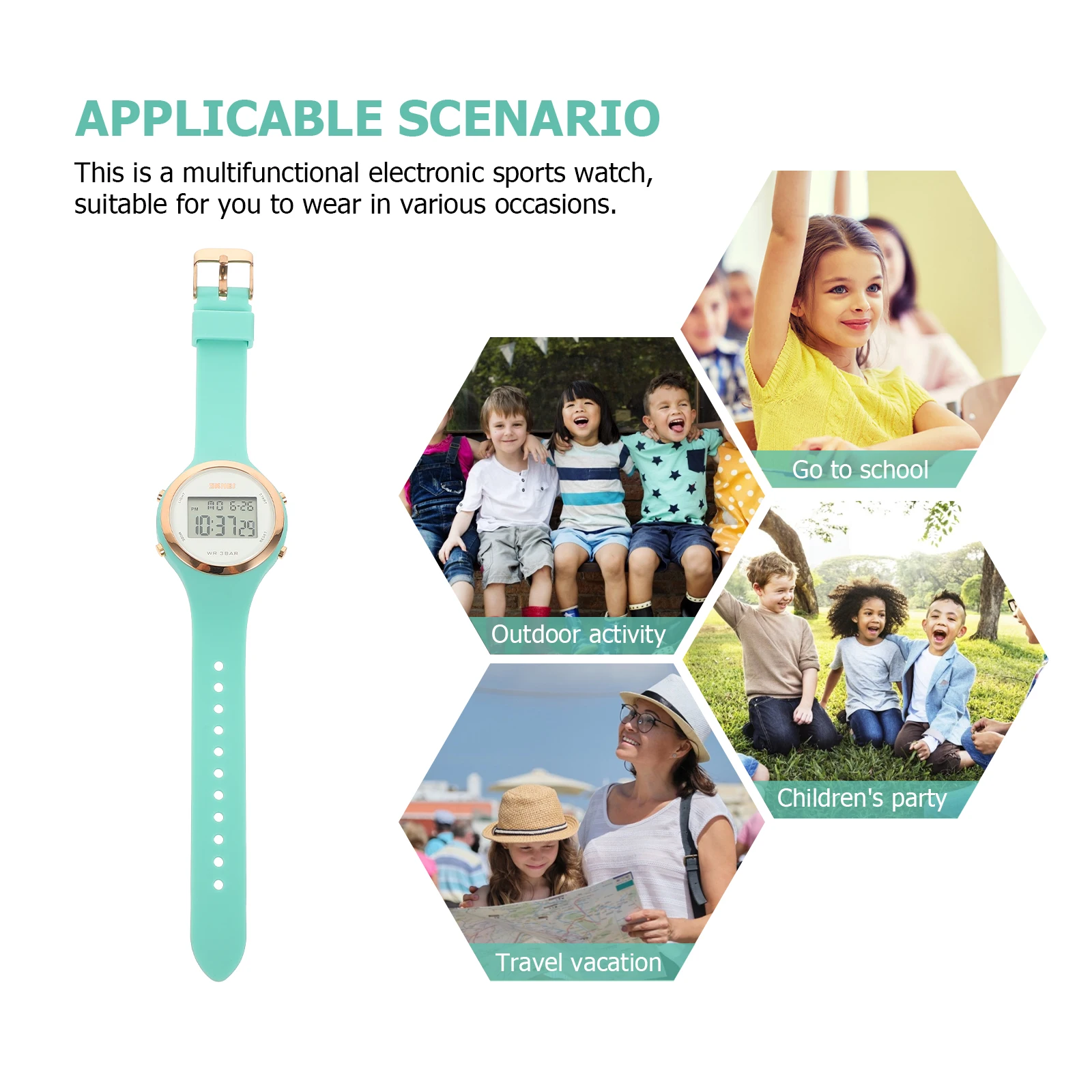 1 set 1 Set Large Screen Waterproof Sports Watch Men'S Watch Multi-Function Electronic Wristwatch For Men