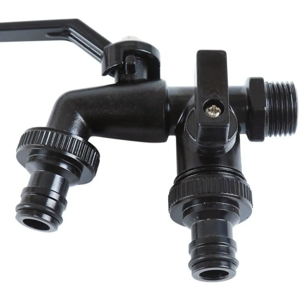 

1/2-дюймовый впускной двойной выпускной кран из цинкового сплава, черная краска, кран, устойчивый к коррозии, морозостойкий садовый водяной клапан