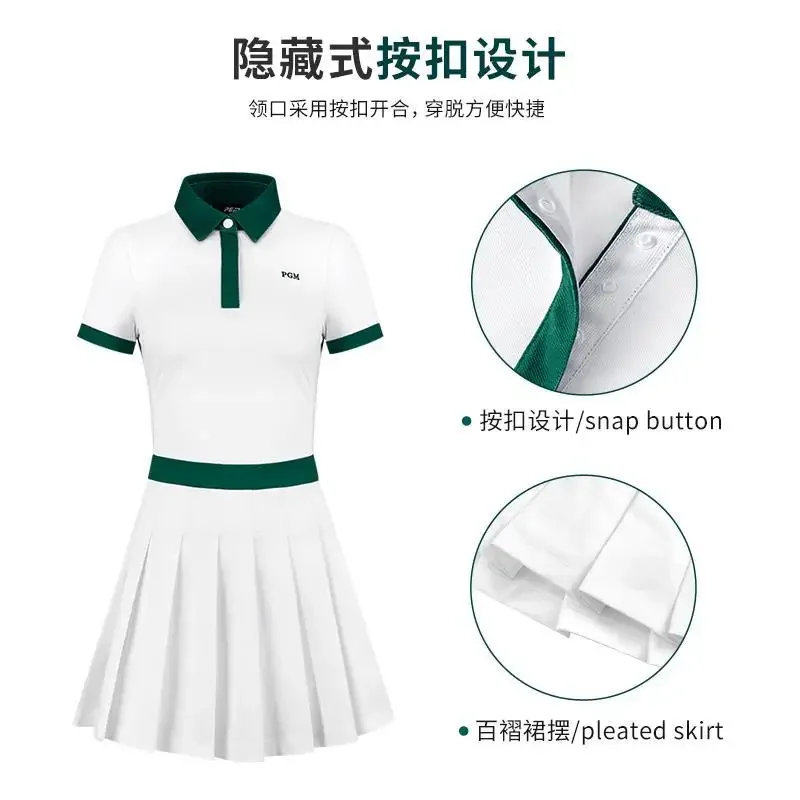 PGM New Golf Women\'s Summer Dress Slim Fit Sports Women\'s pleated skirt PGM Golf Women Dress Slim