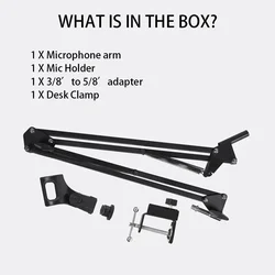 for Podcast Streaming Youtube Professional Flexible Desktop Microphone Hanging Adjustable Boom Scissor Arm Stand