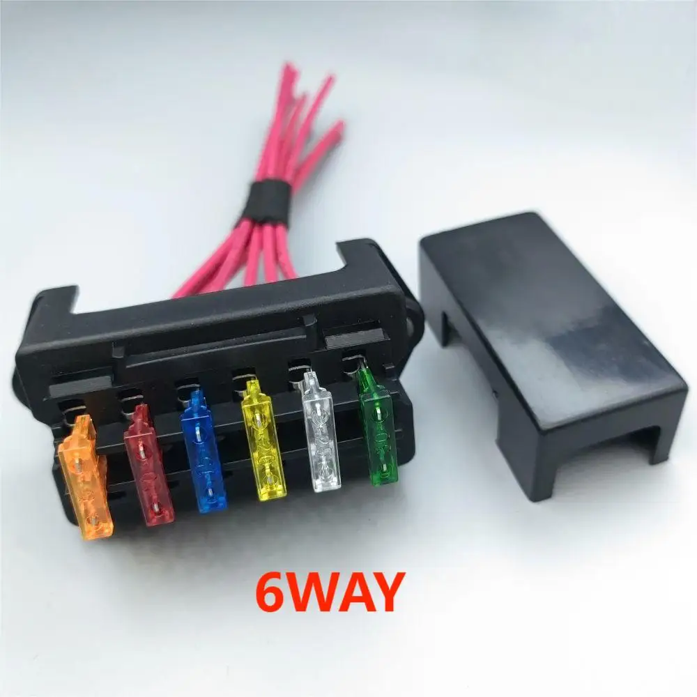 1 Pcs NEW Car 4/6 Way Circuit Standard ATO Blade Fuse Box Block Holder 12V / 24V  Fuse For 22mm Handlebar Motorcycles E-Bike