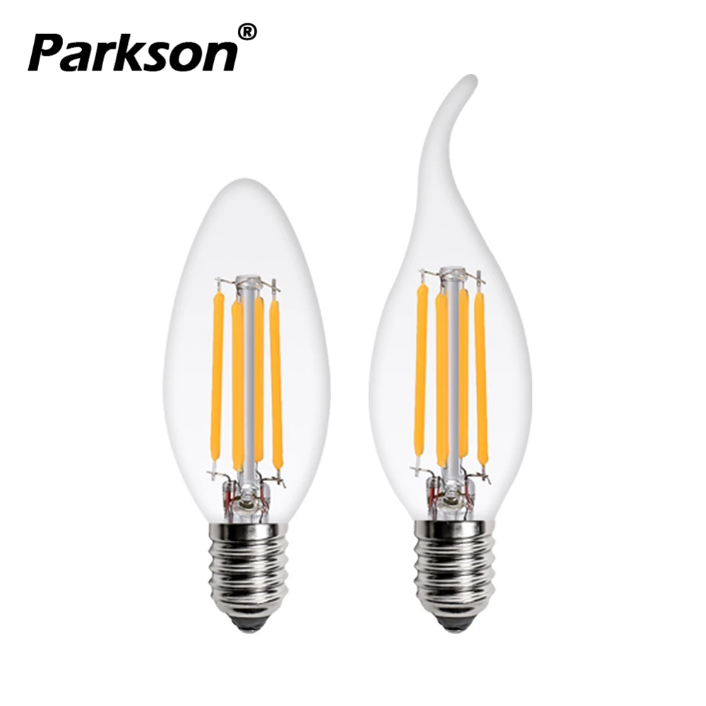 

4Pcs 6W 4W LED Candle Bulb C35 E14 220V Retro LED light Clear Glass lamp For Atmosphere lamp Candle light Crystal chandelier