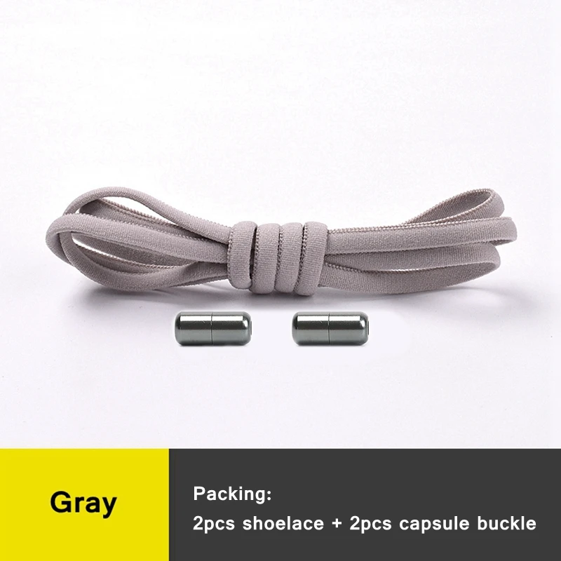21 kleuren Geen stropdas schoenveters voor sneakers Elastische veters Ronde metalen slot Luie schoenveter 1 seconde snel aan en uit unisex