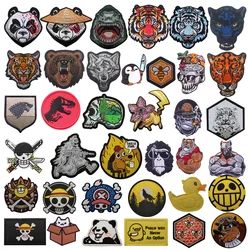 New Product Gold Coin Badge Anime One Piece Series Bee Snow Leopard Wolf Head Muscle Tiger Armband with Backpack Hook Loop Patch