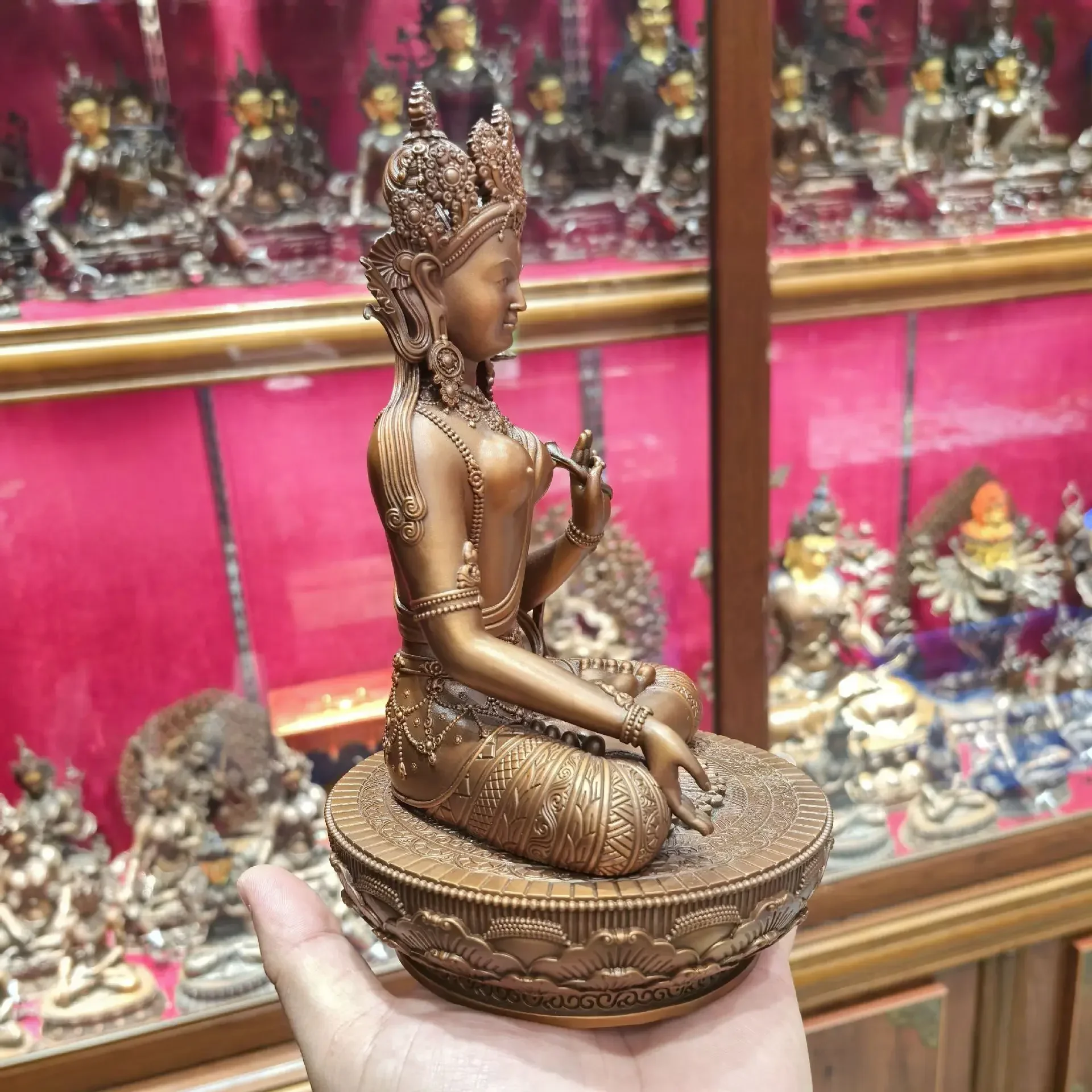TQH-i7.7 White Mother Zhuomazana Bazar Copper Brahma Tibetan Buddha Statue