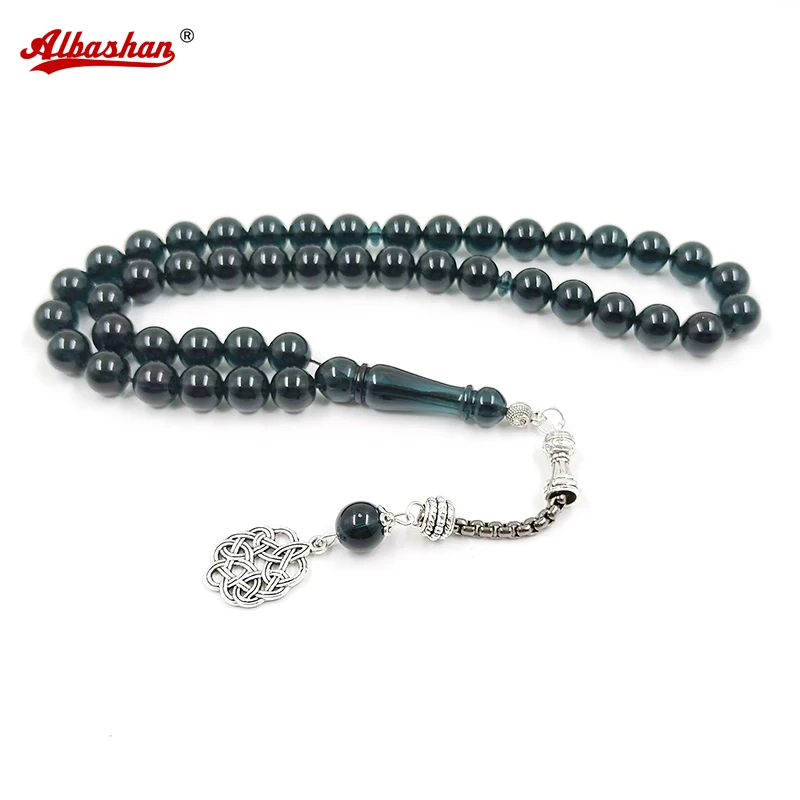 

Tasbih dark green resin Muslim 33 45 51 99 100 prayer beads arabic fashion Accessories turkish jewelry Misbaha