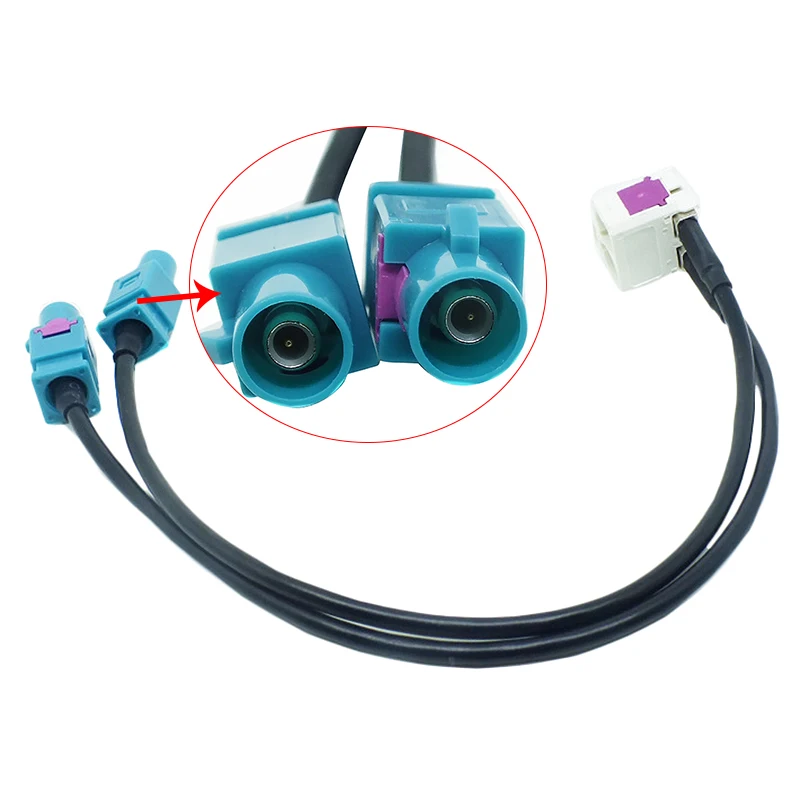 Adaptor keragaman antena udara Radio Fakra, RNS RCD 210 310 510 untuk Skoda