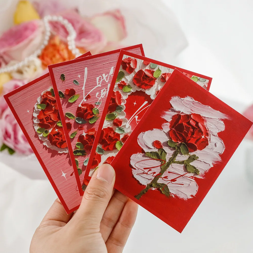 

20pcs/set Creative Cards I Love You Cards Flowers Holiday Valentine's Day Greeting Cards Sentiments Small Cards 2024 New