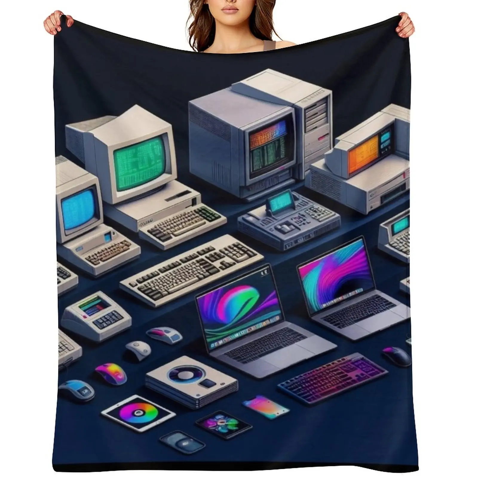 Computers #3 Throw Blanket sofa bed Kid'S Giant Sofa Extra Large Throw warm for winter Cute Plaid Blankets