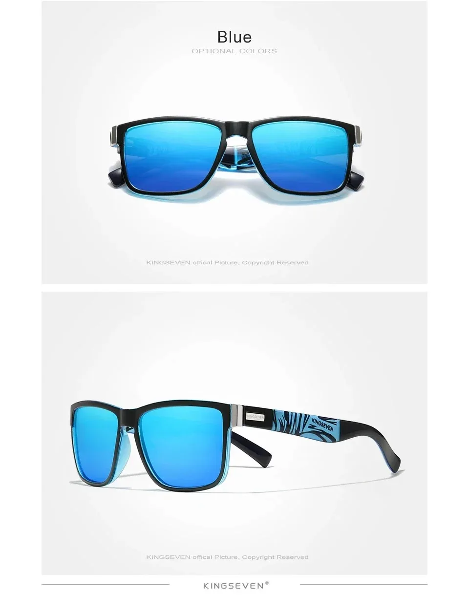 KINGSEVEN Sport Polarisierte Sonnenbrille Männer Frauen UV400 Objektiv Retro Rechteck Fashion Square Rahmen Brille Radfahren Brillen – Detail 5