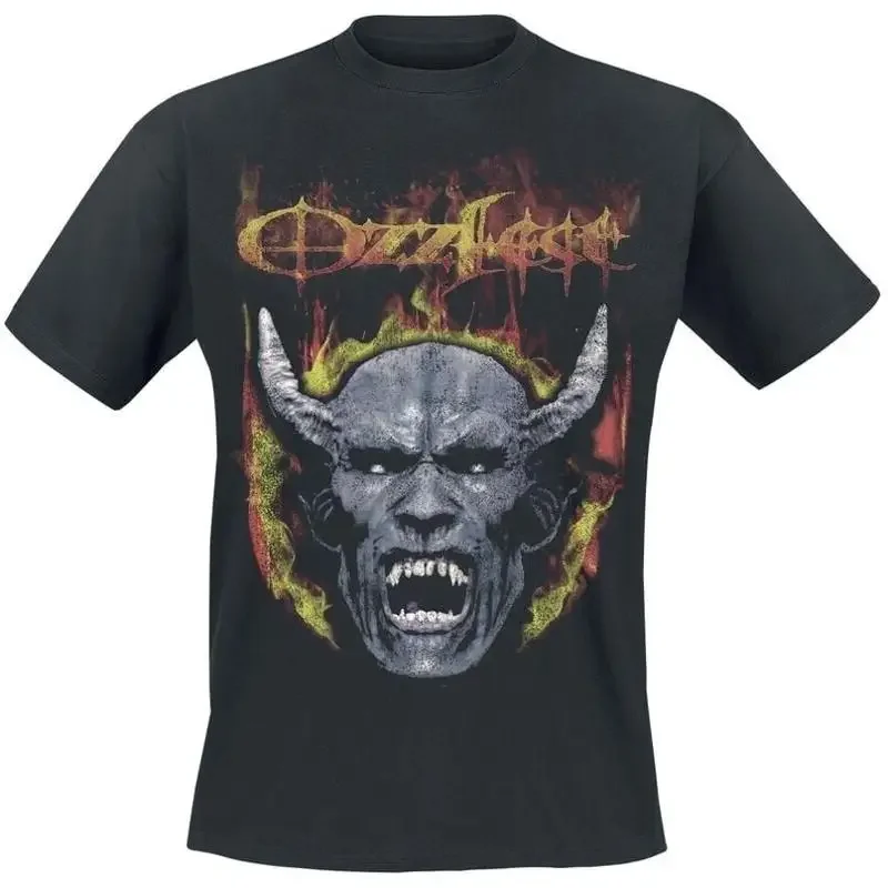 Ozzyfest Devil Face Seam Spray Vintage Rock Band Music T Shirt Reprint S 5XL