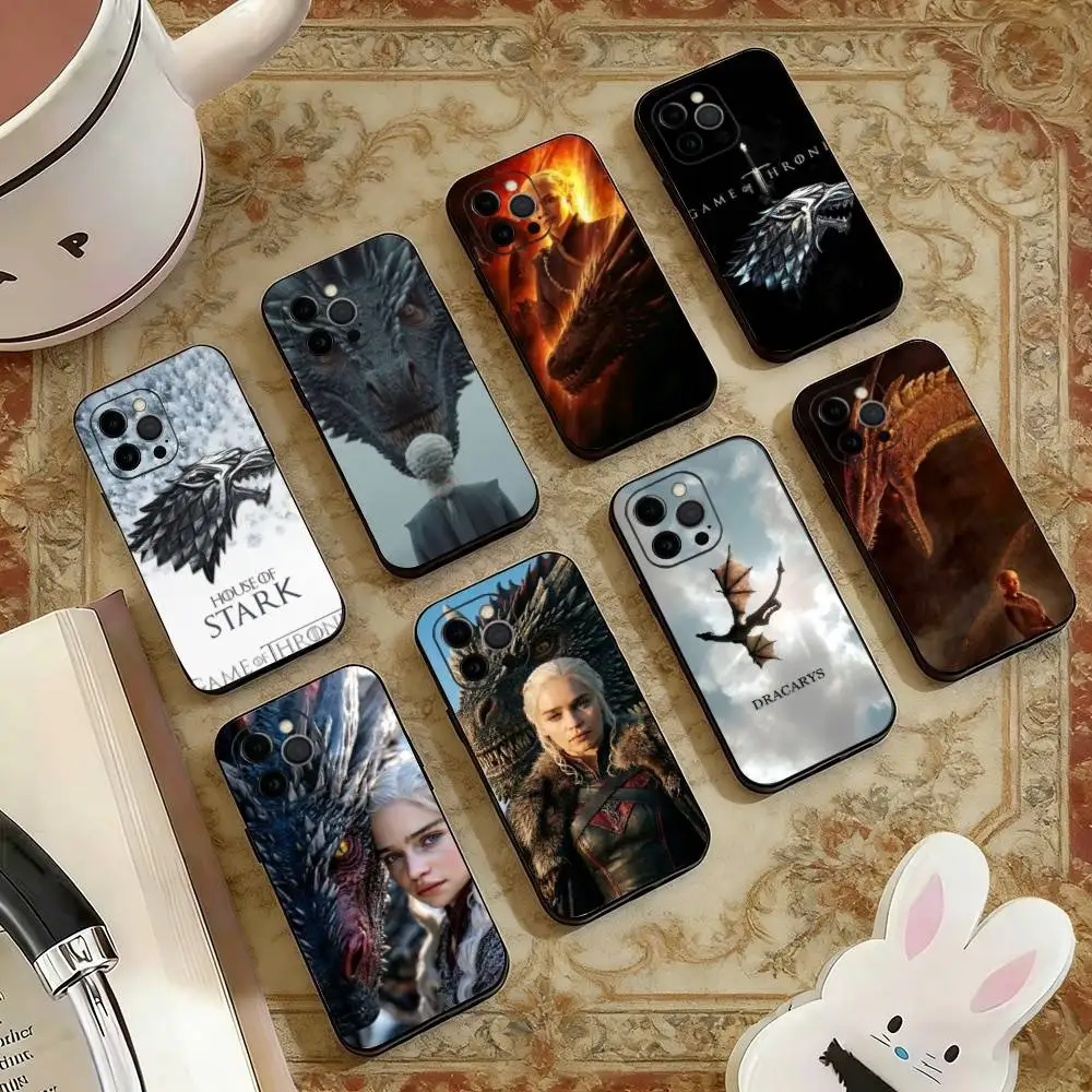 

DM-game of thrones-Dragon Mother Thrones Phone Case For iPhone 17, 16,15,14,13,12,11 Plus,Pro Max, Others Soft Black Cover